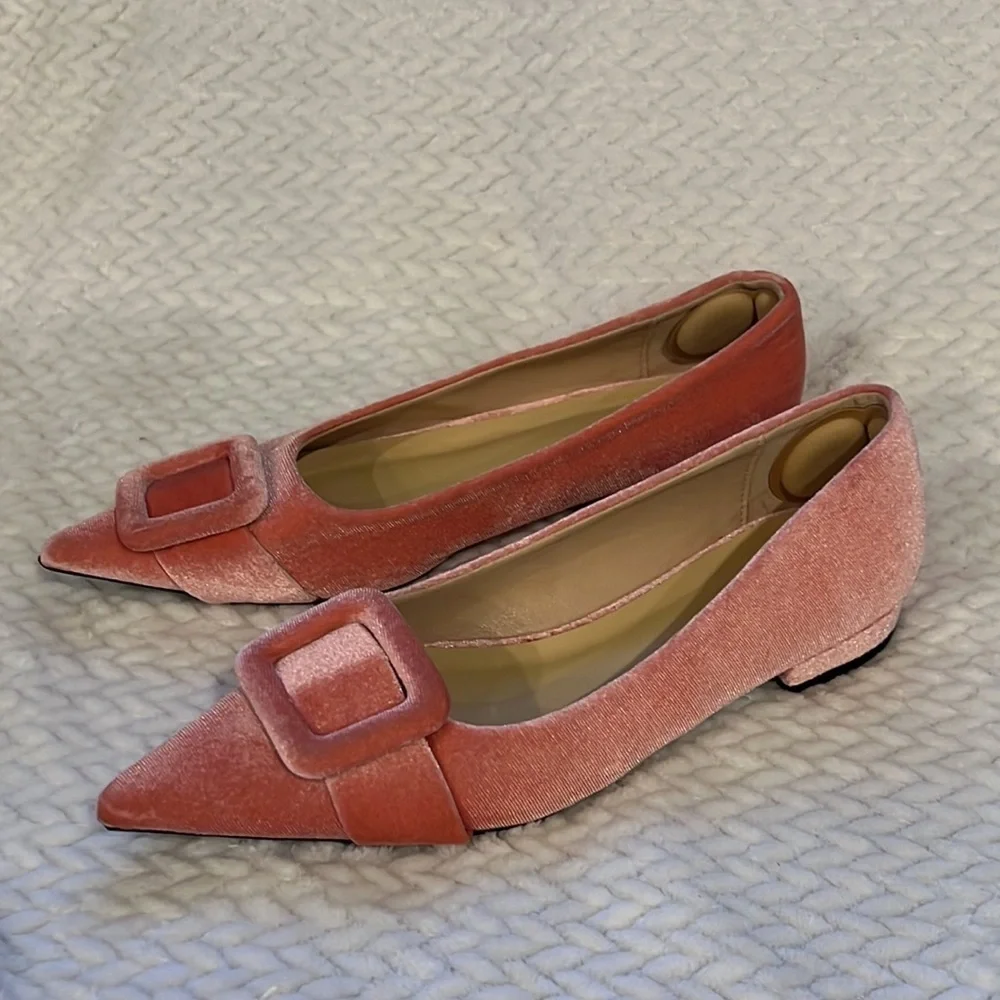 C. Paravano Womens Chic Pink Velvet Women's Shoes Size 39